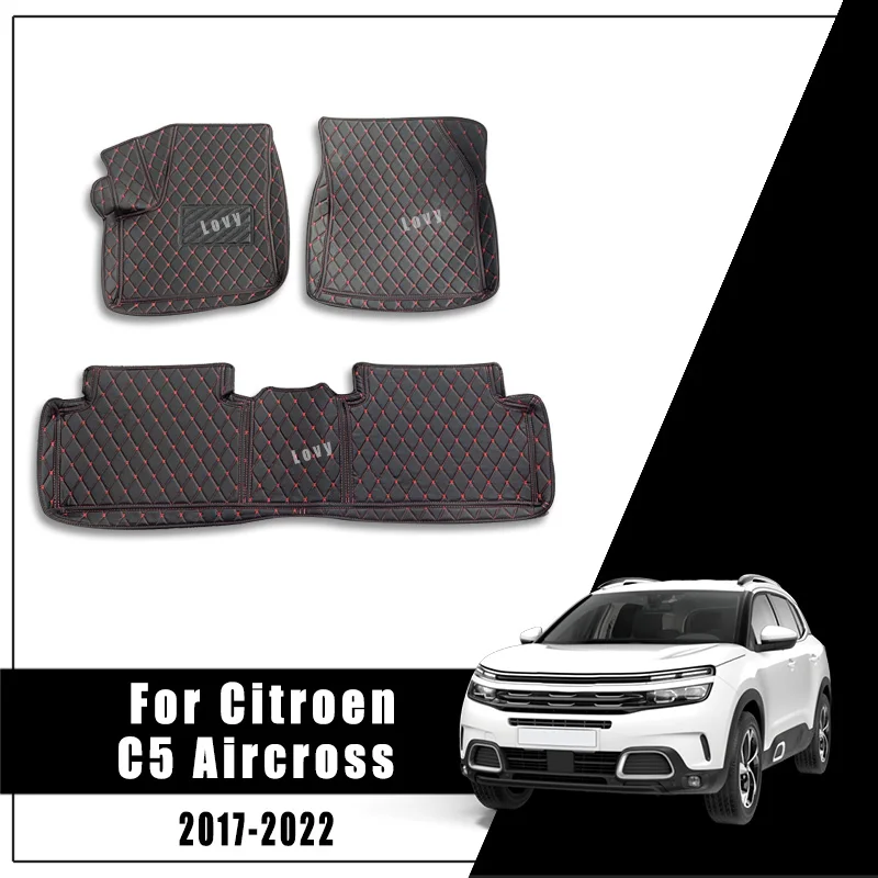 Car Floor Mats For Citroen Citron C5 Aircross 2022 2021 2020 2019 2018 2017 Carpets Dash Rugs Auto Accessories Styling Parts