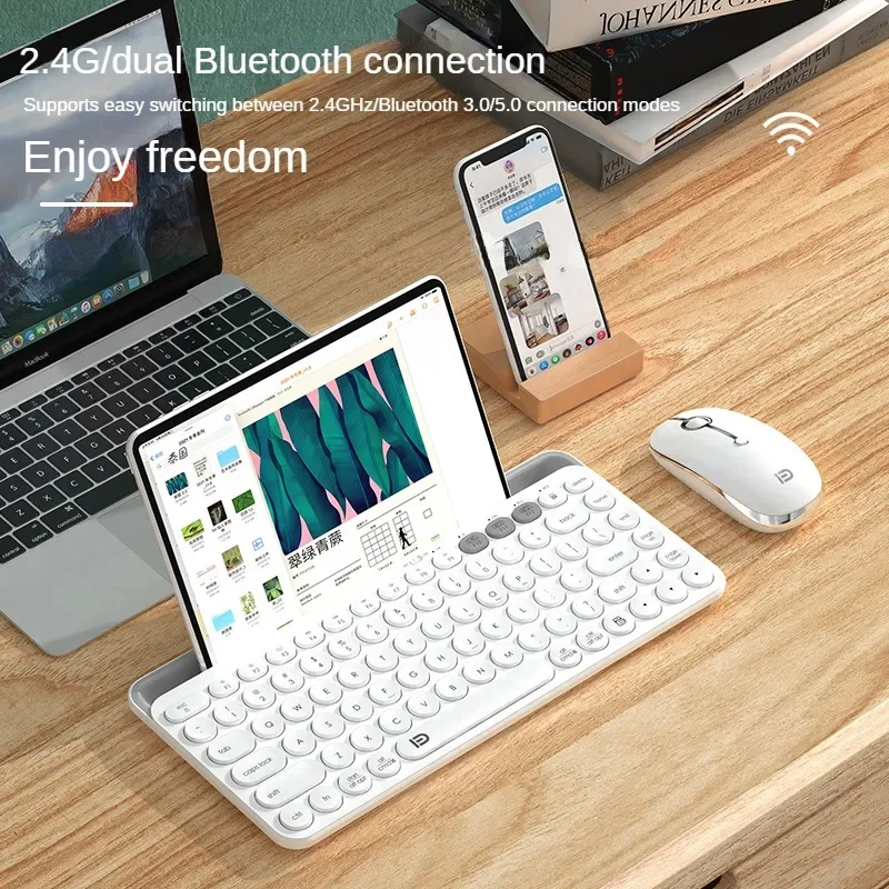 

Dual-Mode Wireless Bluetooth Keyboard Card Slot Connection for Android Mobile Tablet Desktop Computer Dual Bluetooth Keyboards