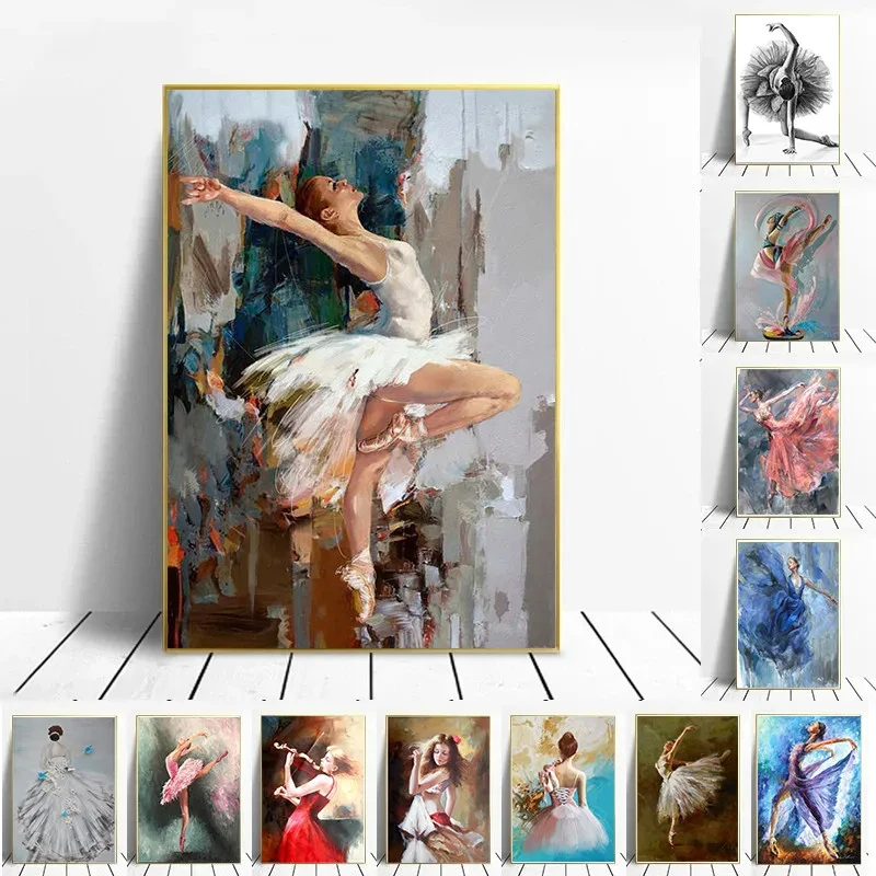 Fashion Ballet Dancer Canvas Painting Ballerina Printings Girls Posters Picture Figure Painting Wall Art Modern Home Decoration