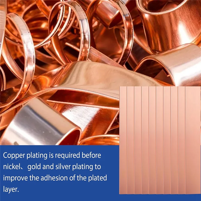 AS60-Copper Plate Sheet For Electroplating Kit- 10 Pcs 99.99% Pure Copper Anode Strips, 5.9