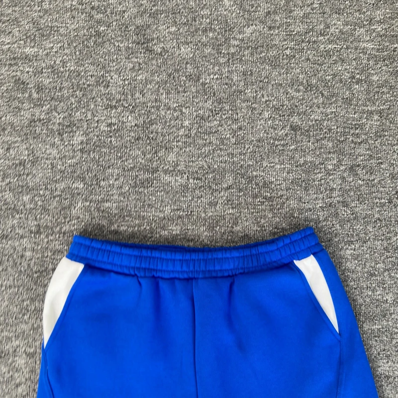 Celana Pendek Mertra Celana Pendek Kasual Pria Tali Serut Logo Bordir Warna Sambungan Musim Panas Mode Klasik Retro Amerika