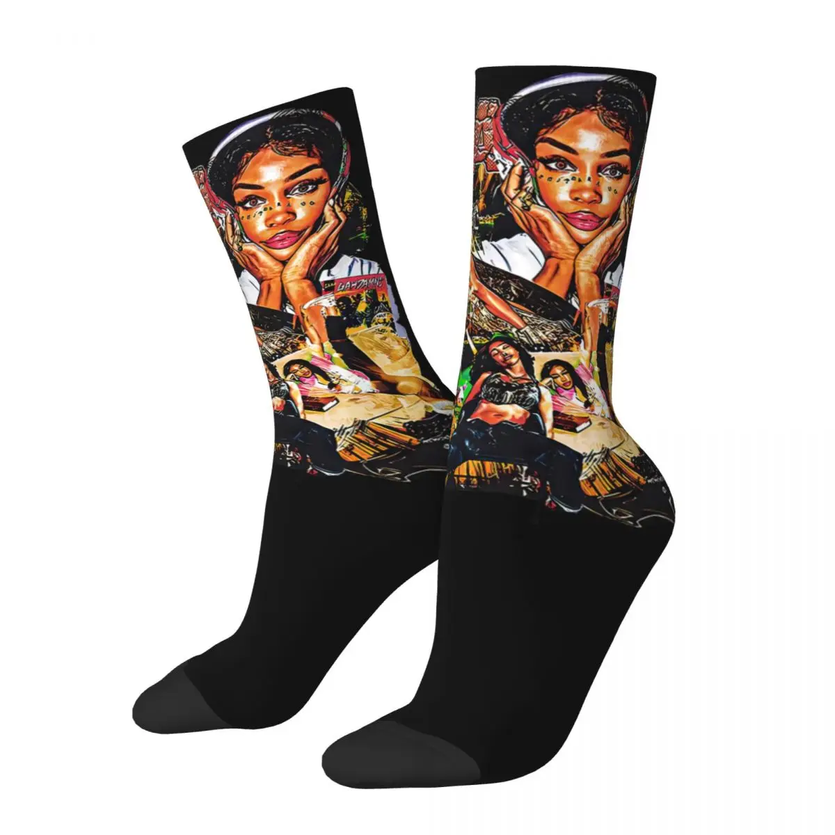 

Funny Vintage 90s Style SZA Good Days Theme Design Print Crew Socks All Seasons Rapper Rap Hip Hop Bootleg Gift Soft Long Socks