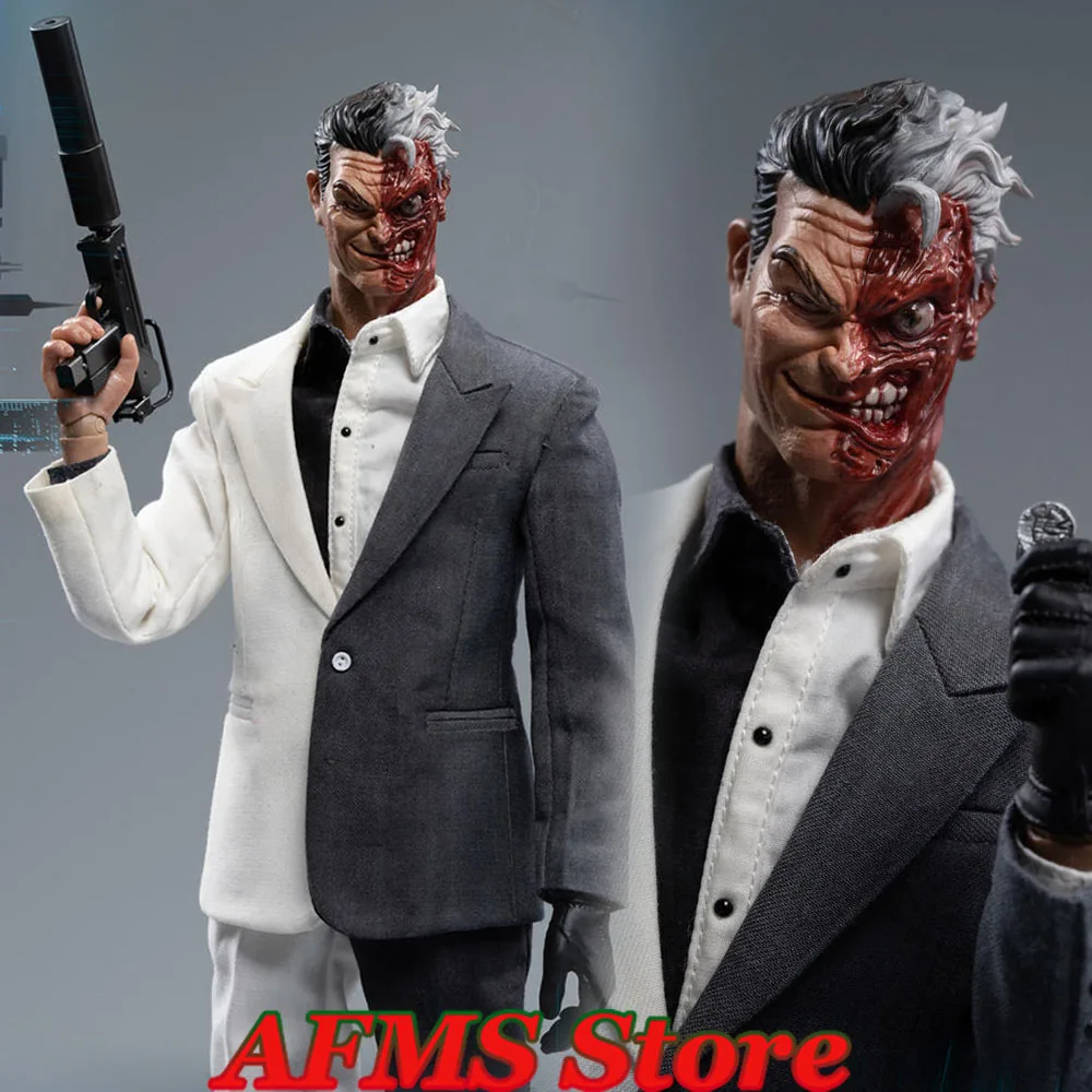 MTOYS MS013 1/6 Scale Collectible Figure Batman Two-Face Manga Version Double Head Sculpture 12