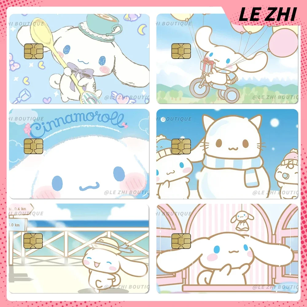 

1Pc Kawaii Blue Sanrio Cinnamorol Diy Credit Card Debit Card Skin Stickers Cartoon Pvc Waterproof Protective Film Skin Sticker