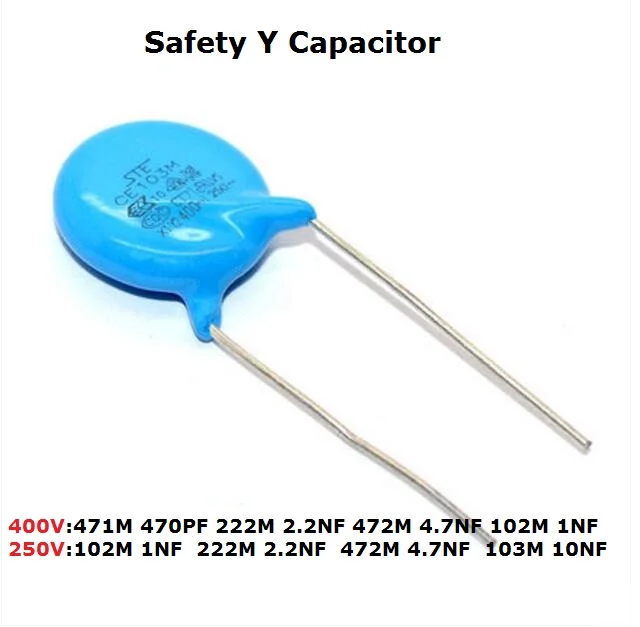 20PCS Safety Y Capacitor 470PF 1000PF 1NF 2.2NF 4.7NF 10NF 0.001UF 0.0022UF 0.0047UF 470P 250VAC 400VAC 102M 103M 471M 222M 472M