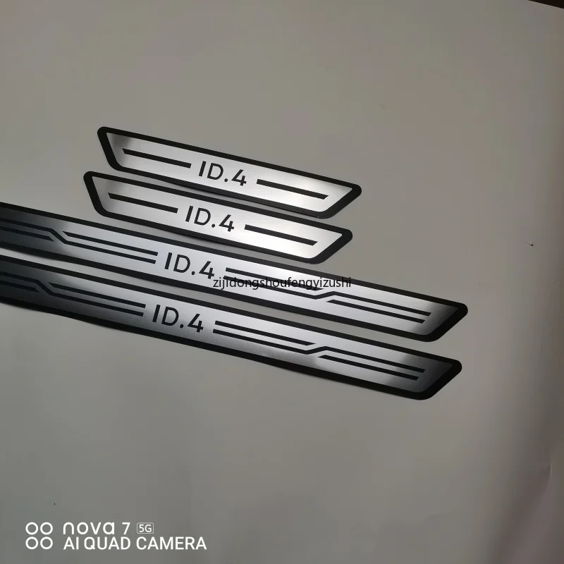 ل VW Volkswagen ID.4 الفولاذ المقاوم للصدأ عتبة الباب لوحة بالية ترحيب دواسة اكسسوارات السيارات #5