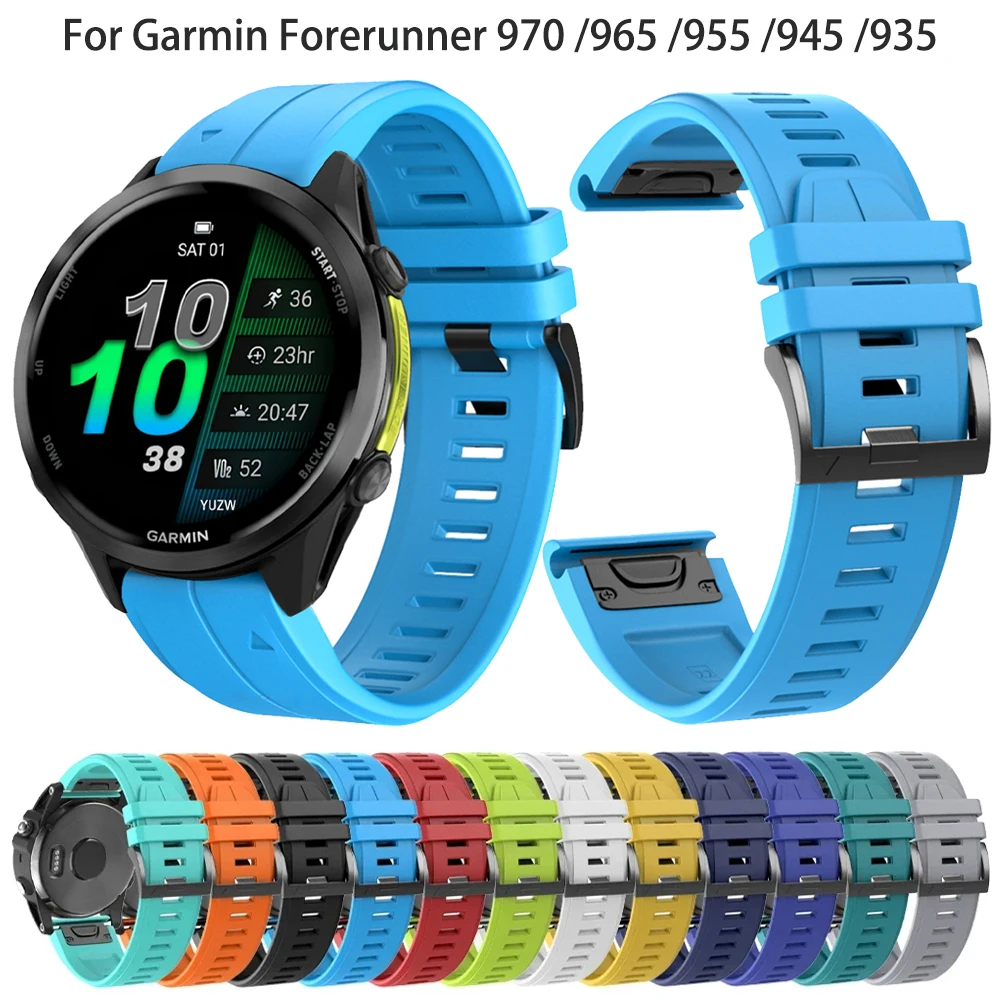 Bracelet de sport en Silicone pour Garmin Forerunner 965 955 Solar 970 945, Fenix 8 7 7X pro Quickfit 22mm 26mm, Bracelet de montre