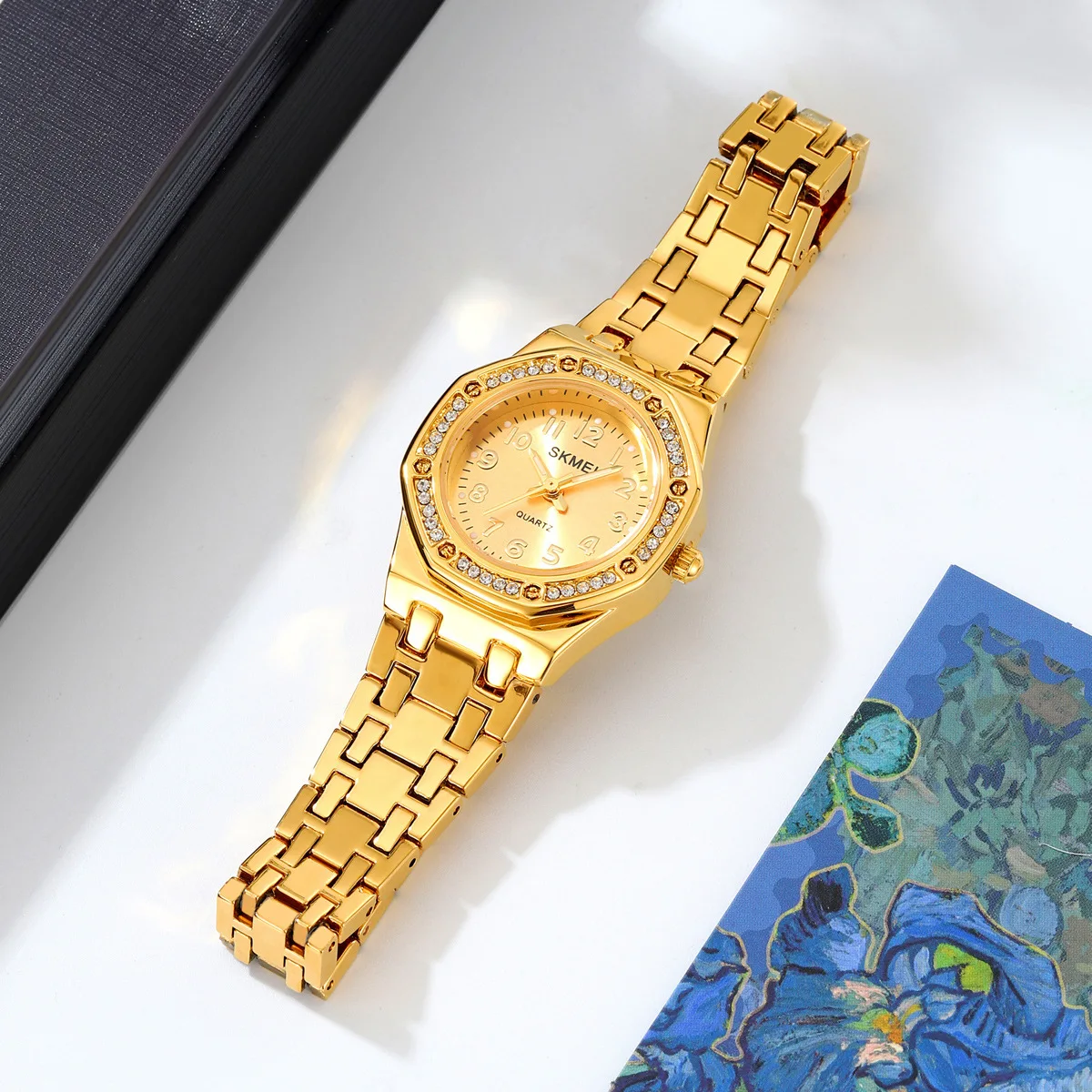 SKMEI Модные роскошные женские часы с ремешком из сплава и корпусом с инкрустацией бриллиантами, кварцевые часы, водонепроницаемые часы в подарок Reloj V190 SKMEI Модные роскошные женские часы с ремешком из сплава и корпусом с инкрустацией бриллиантами, кварцевые часы, водонепроницаемые часы в подарок Reloj V190