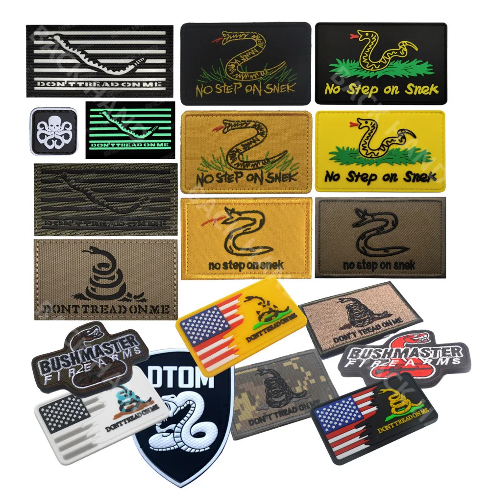 IR Infrared Dont Tread On Me No Step on Snek meme funny Snake Patch badge Don\'t mess with me.Don\'t step on the snake.