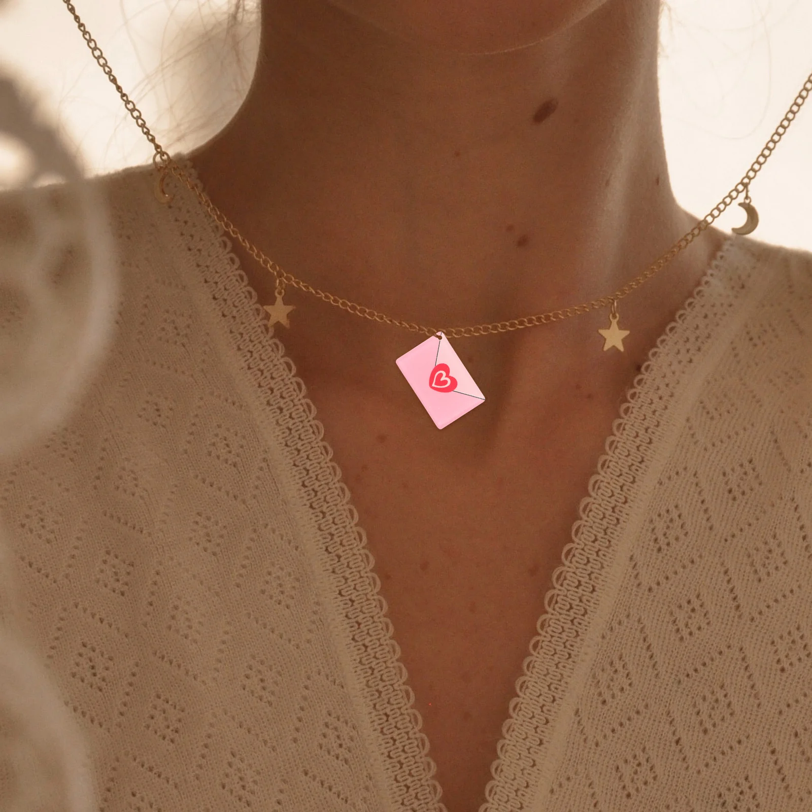 

10Pcs Valentines Day Heart Envelope Acrylic Charms Earrings Pendants for DIY Jewelry Making Valentines Day Craft Accessories