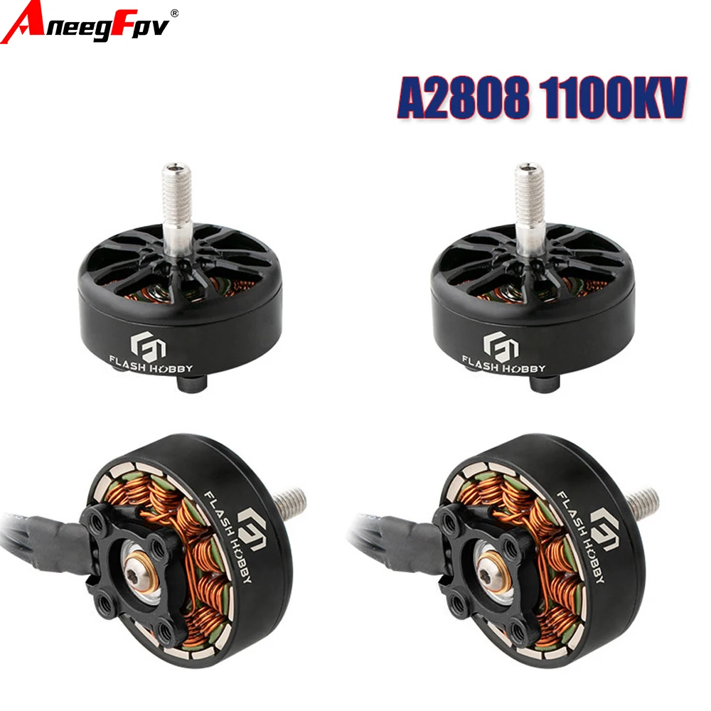 4 Uds A2808 1100K Motor sin escobillas para Dron FPV Freestyle 3-6S Compatible con cuadricóptero de carreras de alta velocidad modelo LR7 de 7 pulgadas
