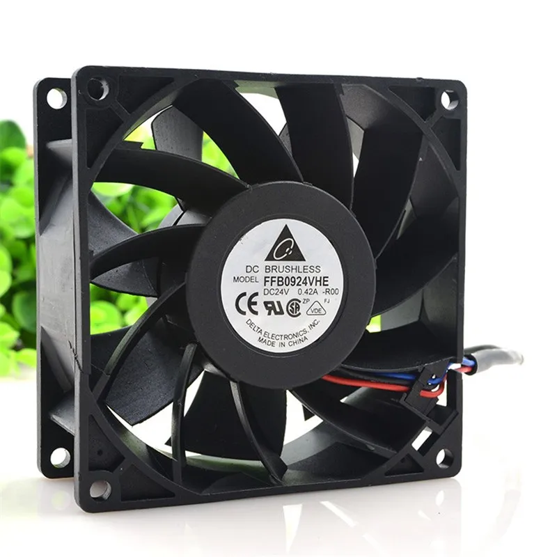 

Original 90 * 90 * 38MM 9CM 24V 0.42A FFB0924VHE large air volume dual ball frequency converter cooling fan