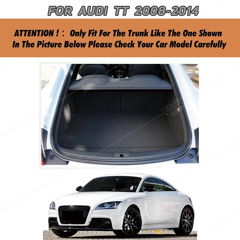 Full Coverage Trunk Mat For Audi TT Hardtop roadster 2008-2014 13 12 11 10 09 Car Boot Cover Pad Interior Protector Accessories