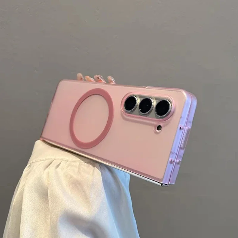 Ultra thin matte For Magsafe Magnetic Case For Samsung Galaxy Z Fold 7 Z Fold 6 Z Fold 5 4 3 Slim Frosted Clear Hard PC Cover