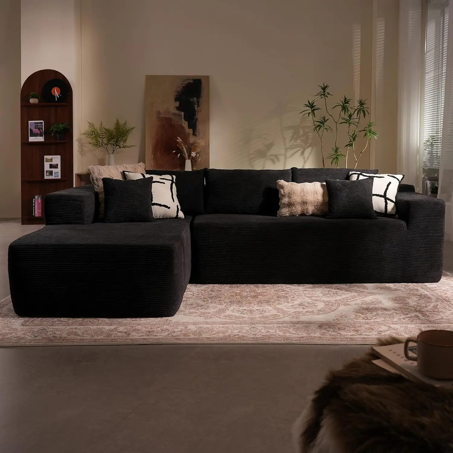 

106" Modular Cloud Sectional Sofa Couch - L Shaped Lounge Couches with Chaise,No Assembly Required (Left Facing Chaise)