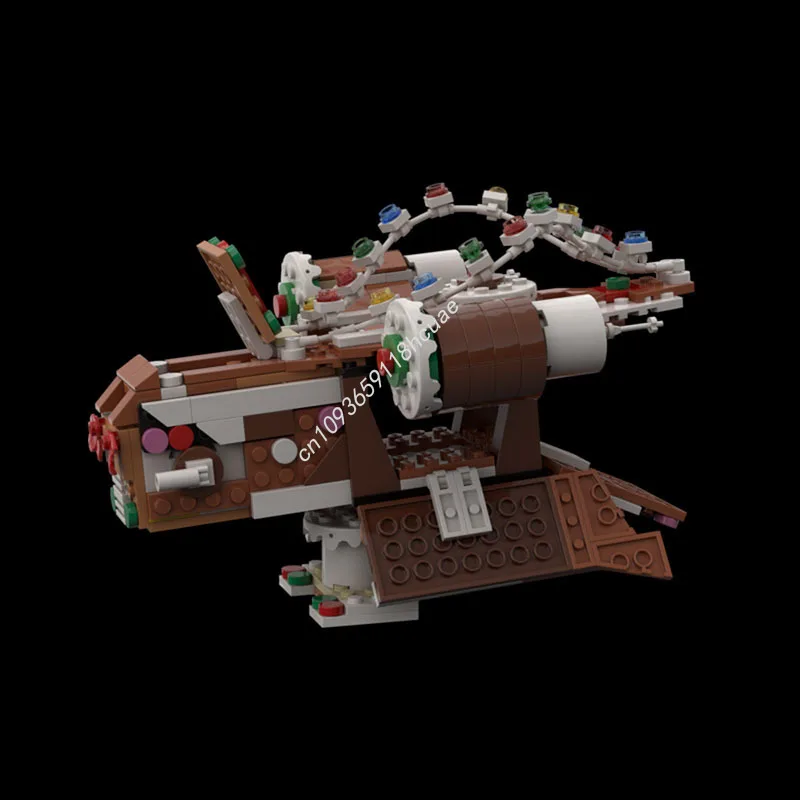 371pcs Gingerbread Razor Crest Star Battle Model Building Blocks Diy Creative Education Assembly Toys For Christmas Gifts