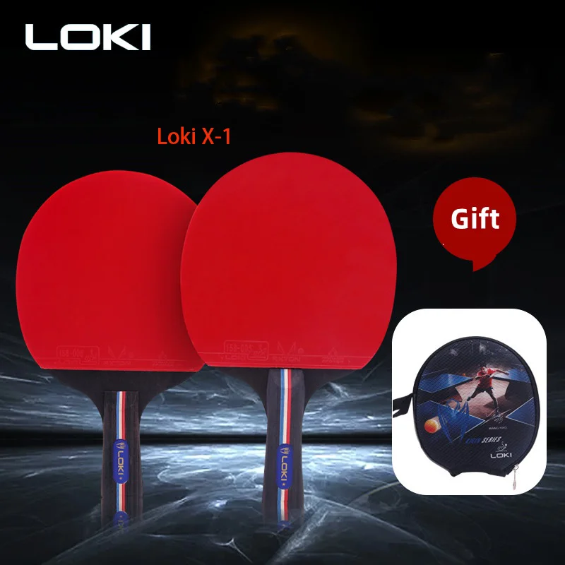 LOKI X-1 ITTF Ping Pong Bat Profesional Racket High Elasticity Sponge Rubber Ping Pong Bat with Racket Bag