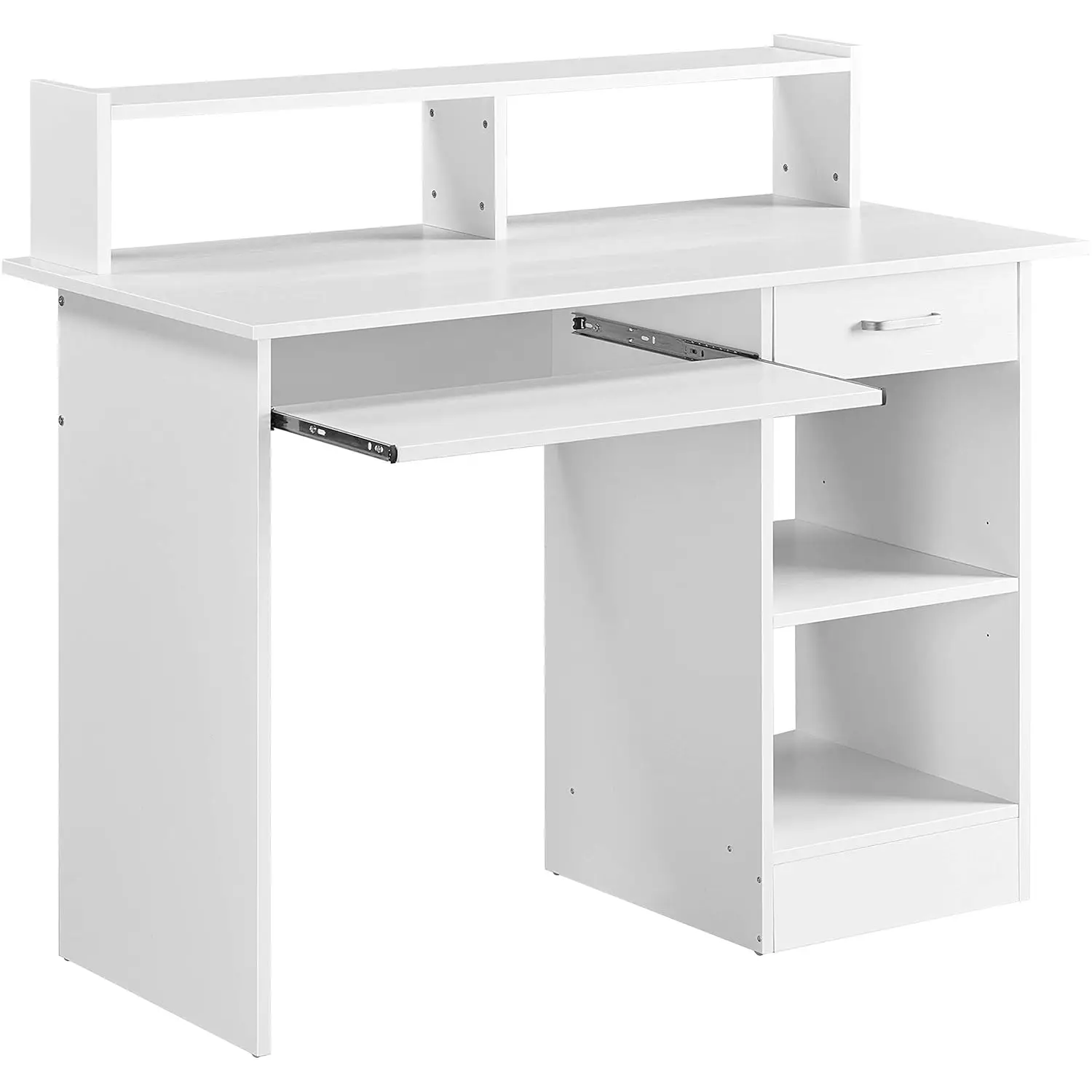 

Home Office Computer Desk with Keyboard Tray Wooden PC Laptop Study Writing Table Sturdy Modern White, Customized