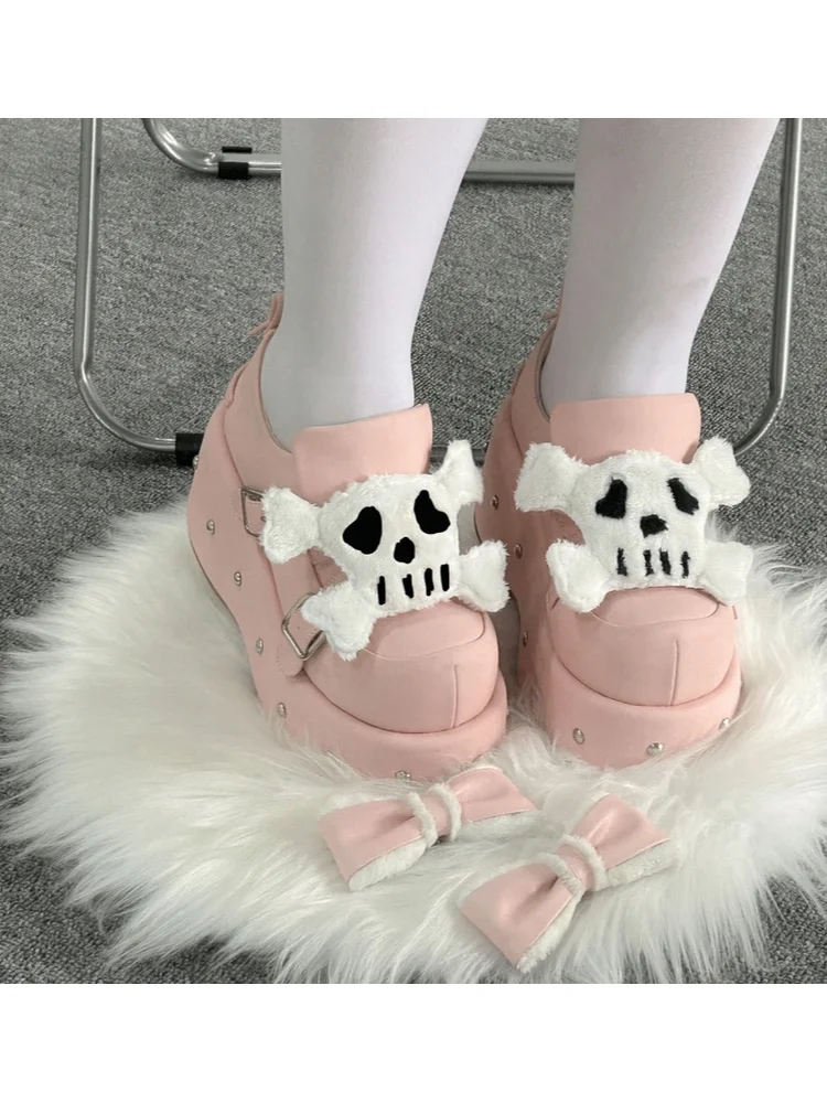 Original Genuine Skull Gothic Thick Soled Shoes Subculture Lolita Girl Sweet Lo Shoes Student Campus Single Shoes