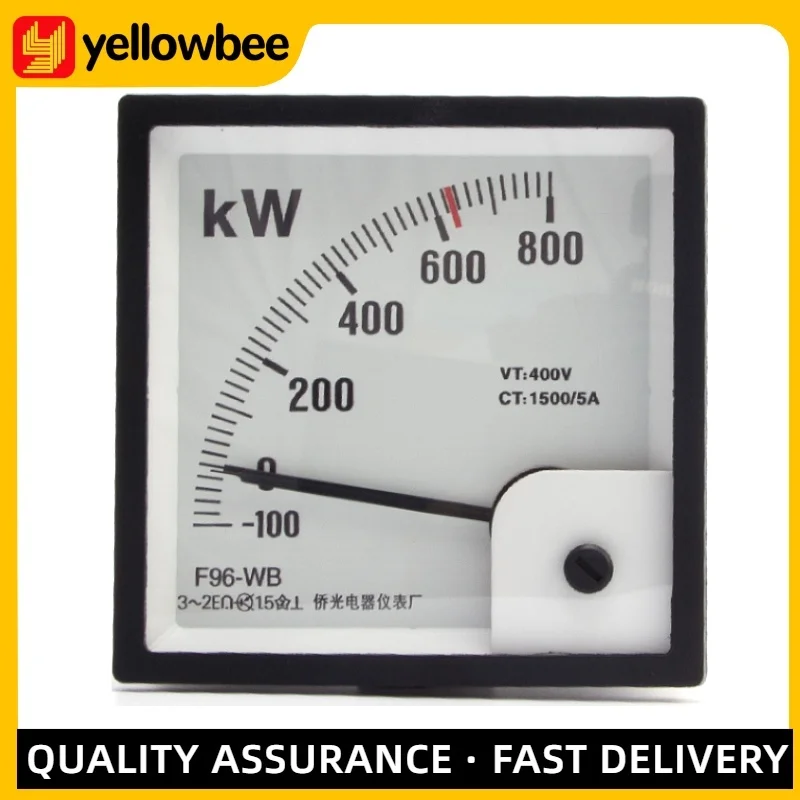 F96-WB-100-800kW 440V 1500/5A Analog AC KW Panel Mounting Power Meters marine ship boat yachts used engine monitor instruments