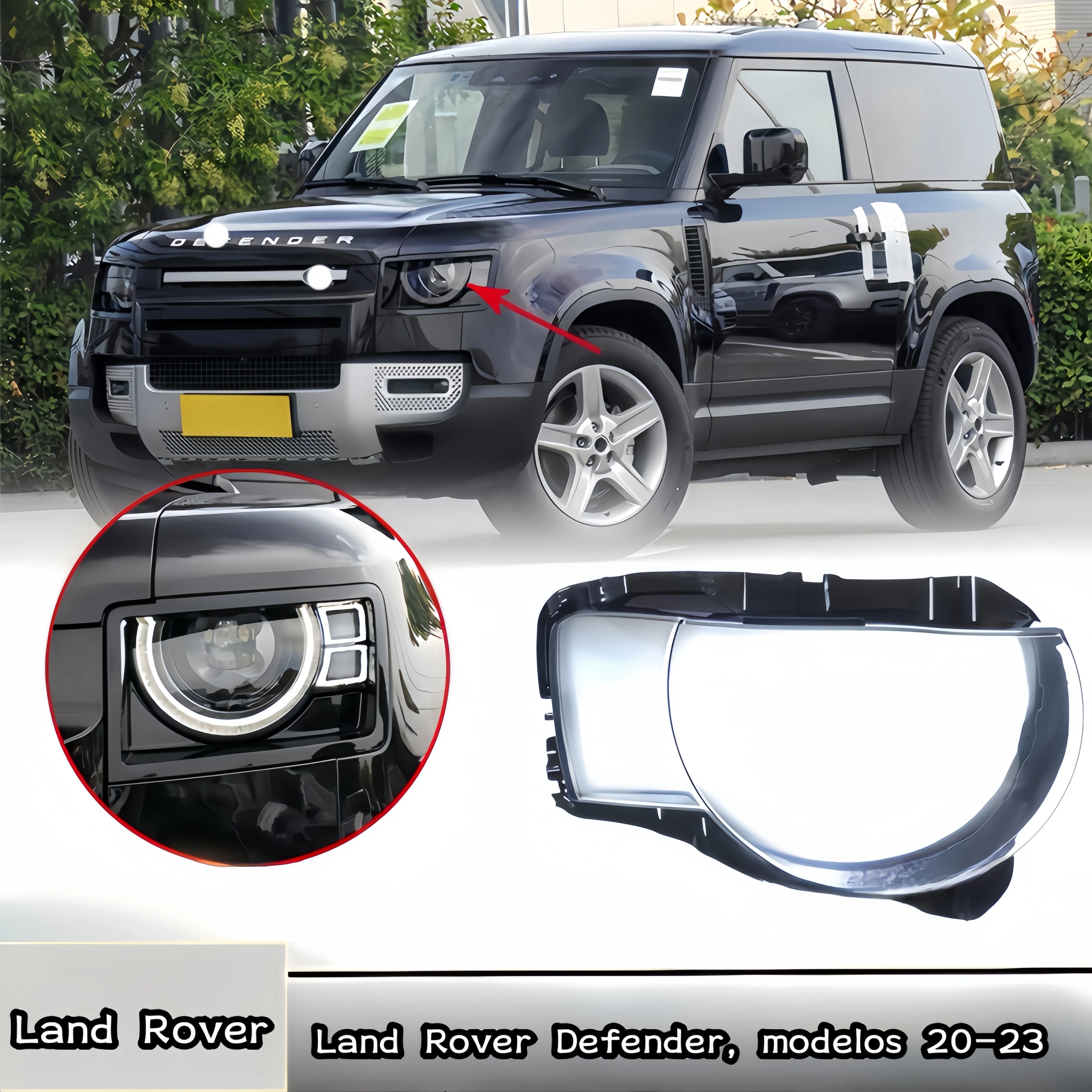 Suitable for Land Rover Defender Headlight lampshade 20-23 models