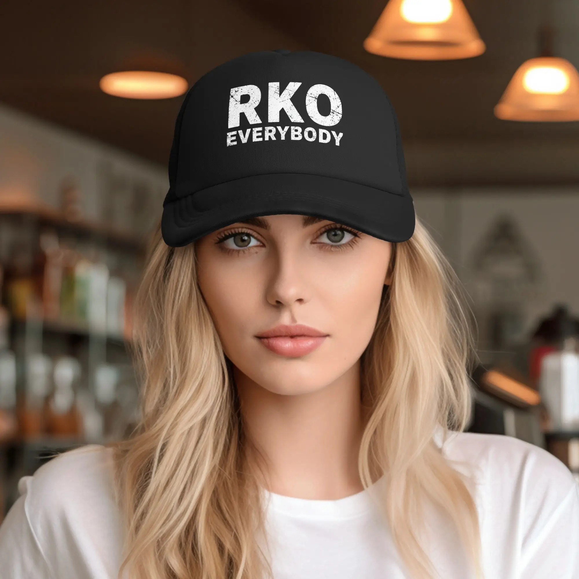 RKO Everybody  Mesh Baseball Cap Unisex Outdoor Sun Hat Wrestling Meme Hats Breathable Snapback Caps Sun Caps Summer Trucker Cap