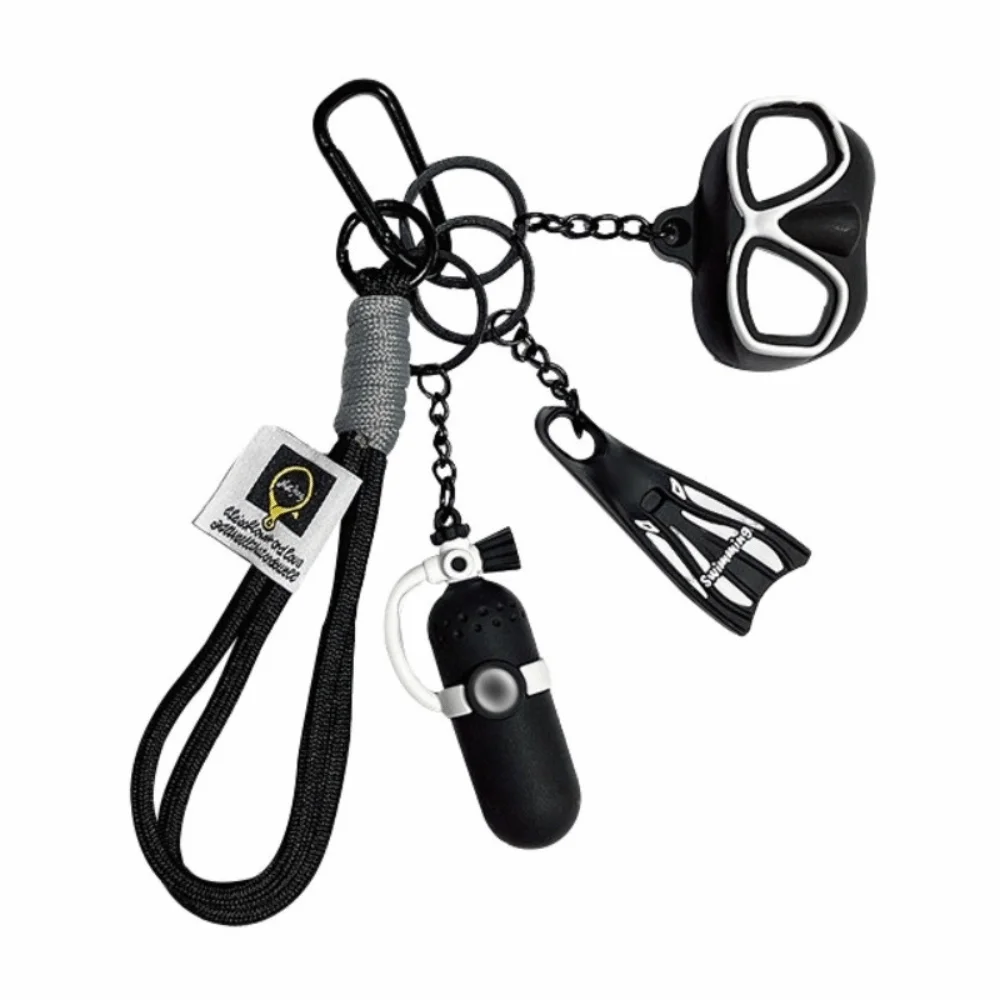 Funny Diving Series Keychain Colorful Creative Diving Mask Bag Pendant Fashion Backpack Decor Oxygen Cylinder Keyring Gift