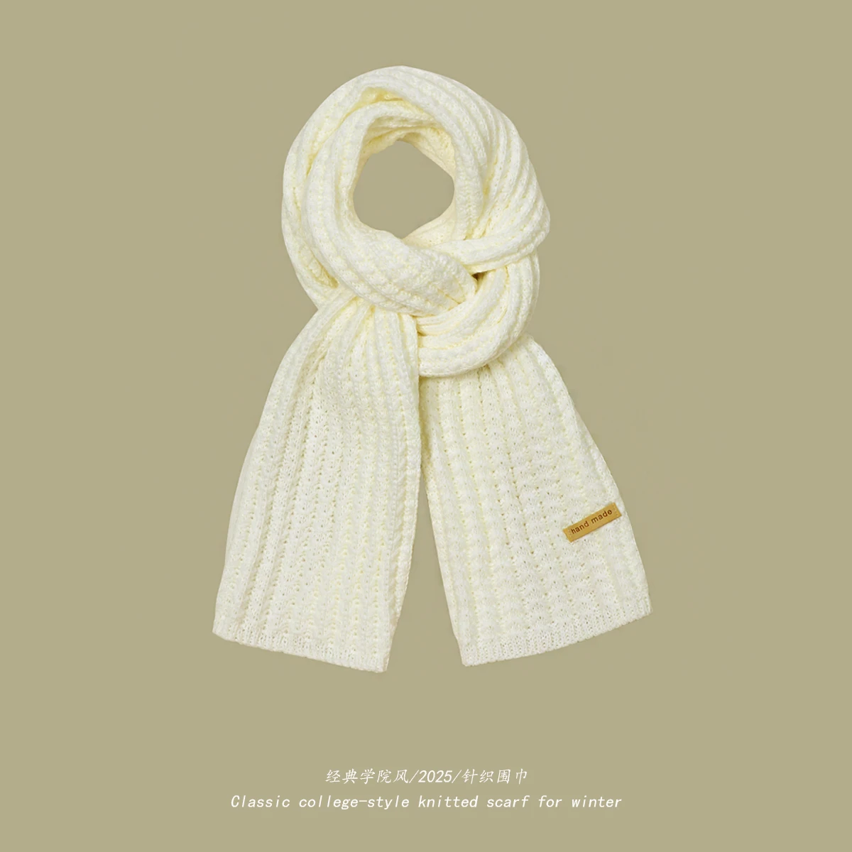 Thick Warm Knitted Scarf for Winter, Cashmere Neckerchief