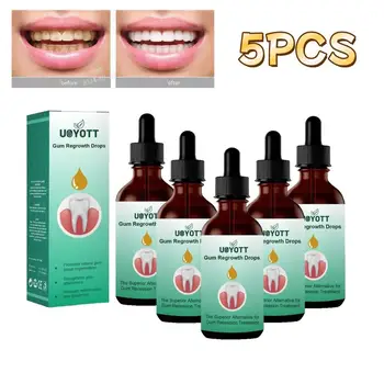5pcs 껌 케어 제품 액체 껌 수리 껌 재성장 천연 구강 케어 방울 껌 복원 구강 케어를위한 구강 껌 케어 액체