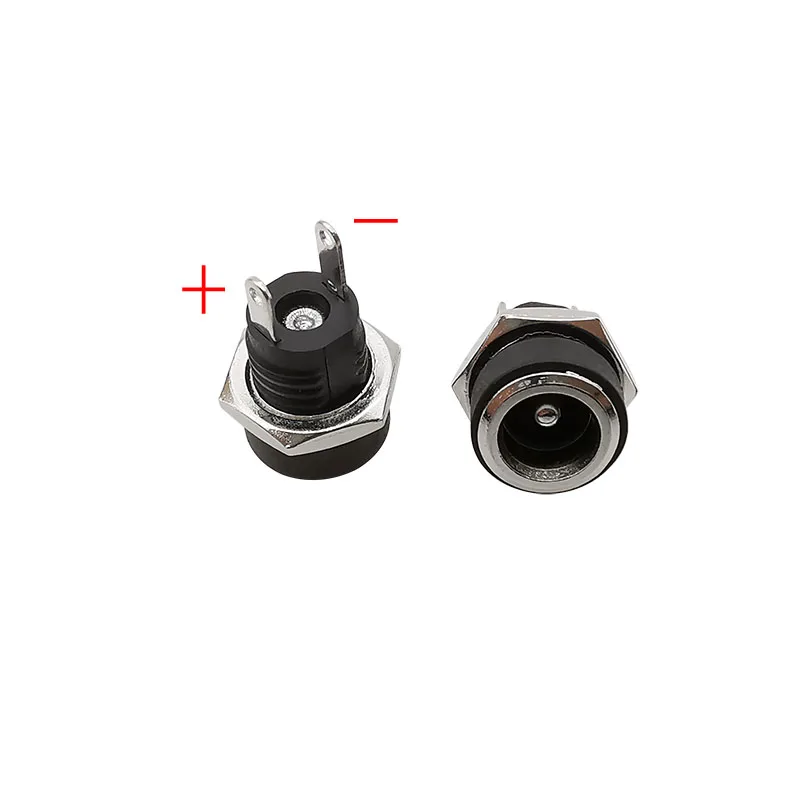 DC-022B 5.5x2.1mm DC Power Supply Female Jack Panel Mount Connector 5.5*2.1mm DC Socket Charging Plugs 2 legs Terminals Adapter