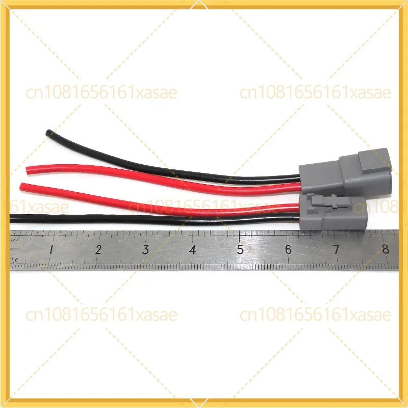 Assembled DTP 2-Pin Waterproof Connector Set DTP04-2P DTP06-2S 10AWG 7in Automotive Plug Two holes (one male and one female)