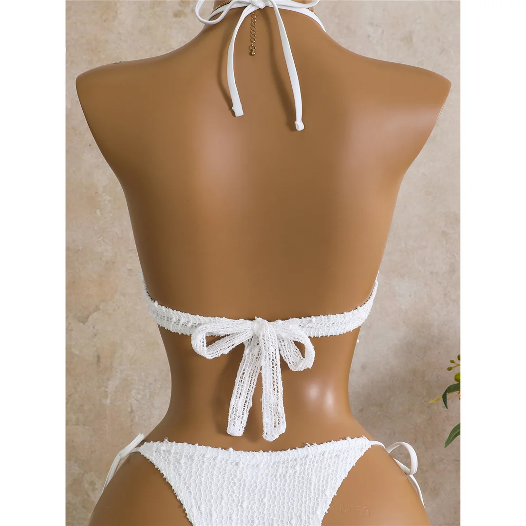 Neuer Tankini-Bikini mit Ausschnitten, Neckholder-Bikini, Damen-Badeanzug, zweiteiliges Bikini-Set, Badeanzug mit Trägern, Badebekleidung, Badeanzug V8076 – Detail 13