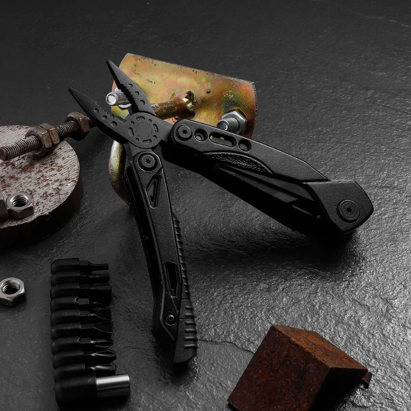 korknife Professional 21 في 1 أدوات متعددة من الفولاذ المقاوم للصدأ كماشة متعددة المهام سكين جيب مع كم مفك براغي عالي التحمل