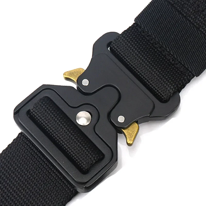 New Men Military Tactical Belt Quick Release Magnetic Buckle Army Outdoor Hunting Multi Function Canvas Nylon Waist Belts Strap