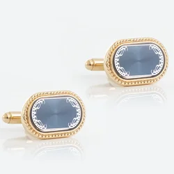 Men's French Cufflinks Fashion Business Cocktail Party Buttons Retro Gold Color Cuff Links Wedding Accessories