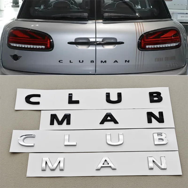 

3D ABS Car Letters Logo CLUBMAN Emblem Rear Trunk Badge Decals For BMW MINI COOPER S D JCW Sticker Accessories