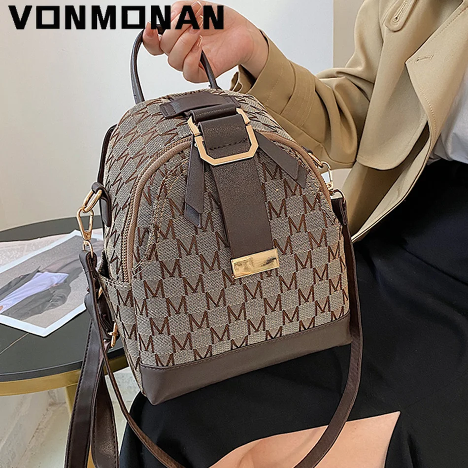 Classic Knitting Letter Women Small Backpack Designer Luxury School Bag for Teenager Girls PU Leather Rucksack Shoulder Sac New