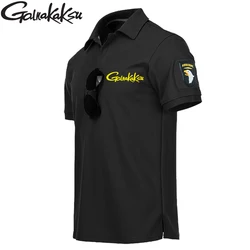 Camiseta de pesca masculina fina manga curta lapela, camiseta polo respirável de secagem rápida, camisas sólidas, verão 2024