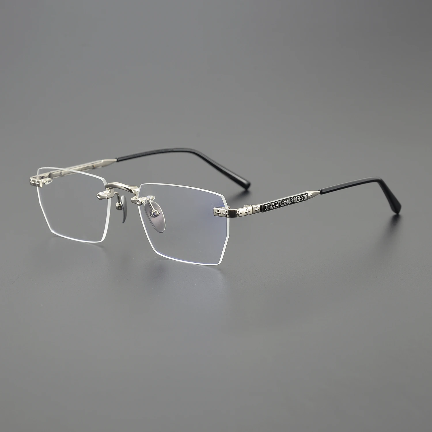 High Quality Handmade Titanium Rimless Optical Glasses Frame Men Women Ultralight Vintage Square Computer Eyeglasses Eyewear