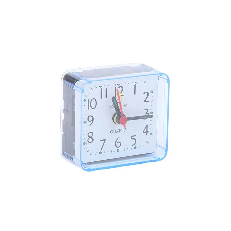 1Pc Mini Square Alarm Clock Quartz Alarm Clock Battery Operated Table Bedroom Clocks For Sleeping Studying Home Decor