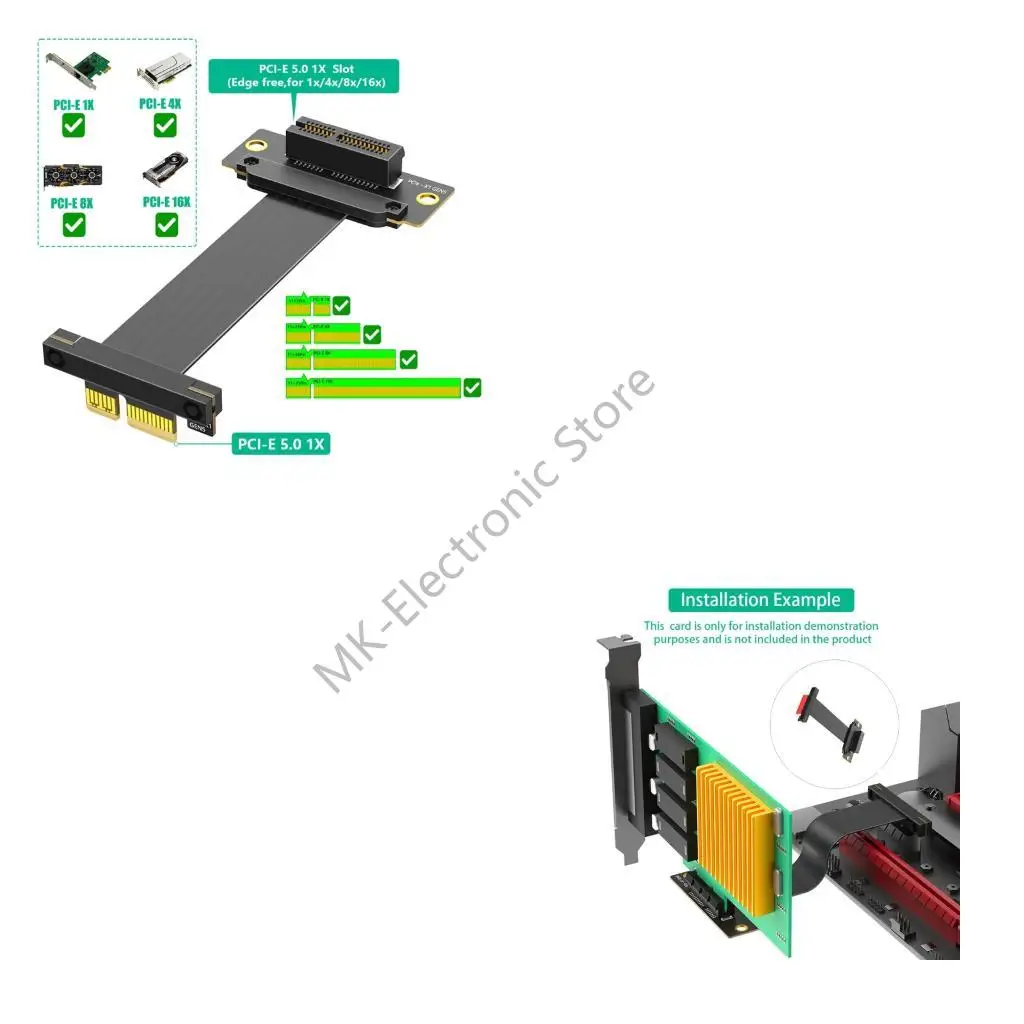 

R2LF PCIE 5.0 Cable Video Card Fast Speed Flexible Extender PCIe Flexible