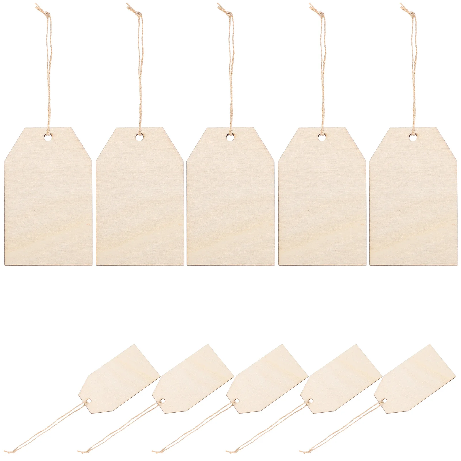 

10 Pcs Unfinished Wood Tags Unpainted Small with Holes Handmade Blank Hanging for Crafts