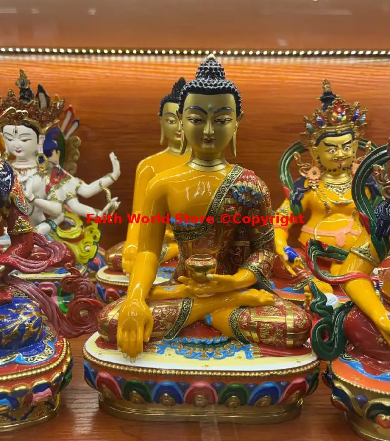 

Discount 5A high quality Painted Sakyamuni Buddhist patriarch Buddha statue Buddhism temple family worship HOME protection