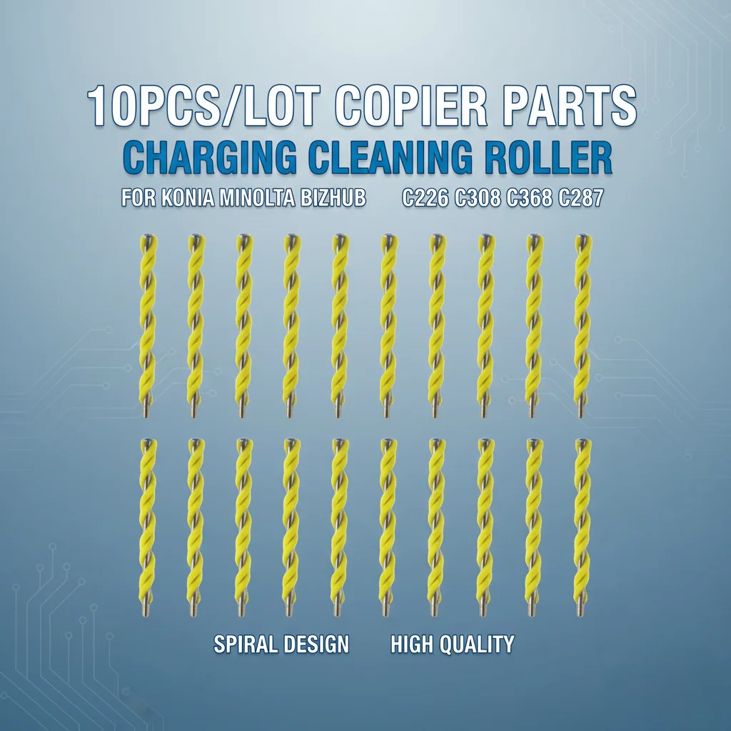 

10 шт./лот, детали для копировального аппарата, чистящий ролик для зарядки для Konica Minolta Bizhub C226 C258 C308 C368 C287, спиральный дизайн, высокое качество