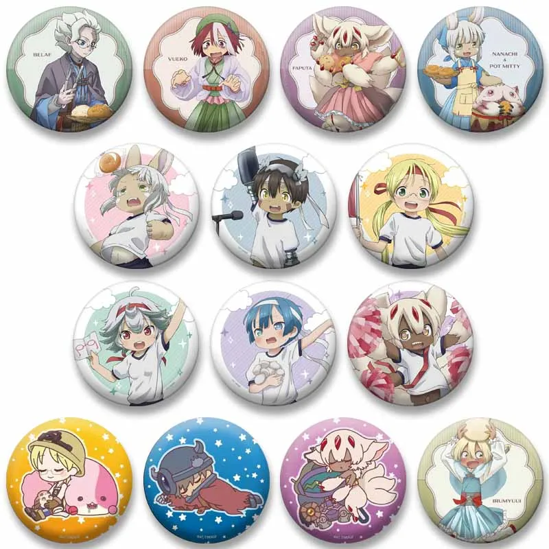Cute Anime Made in Abyss Badges Reg Riko Nanachi Faputa Cartoon Brooches Cosplay Jewelry Lapel Pins Clothes Bag Ornaments Gifts