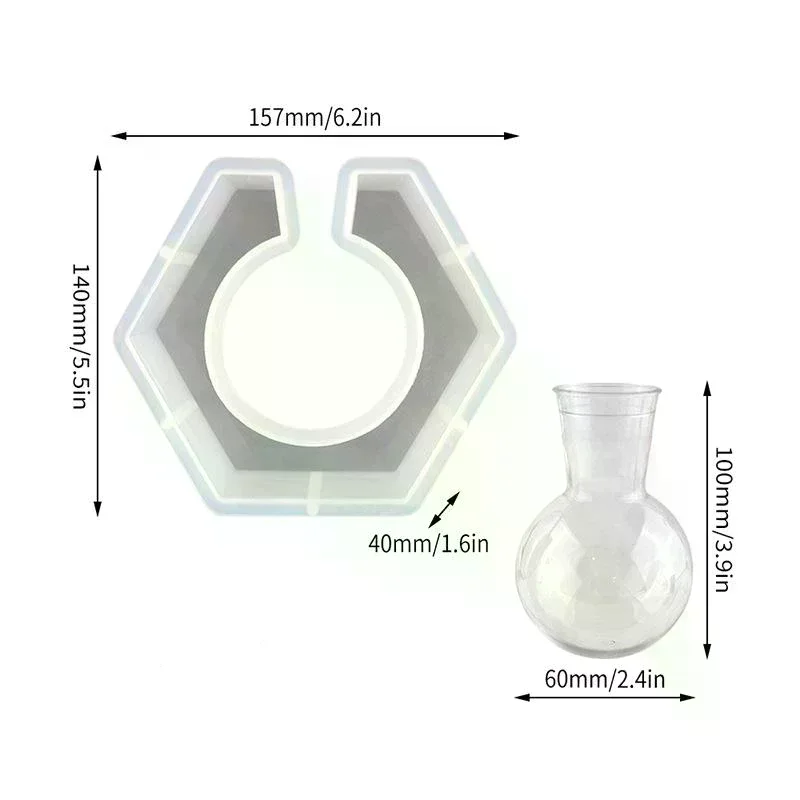 Vase Base Epoxy Silicone Mold DIY Plant Flower Pot Tray Bracket Water Plant Molds For Resin Home Decoration