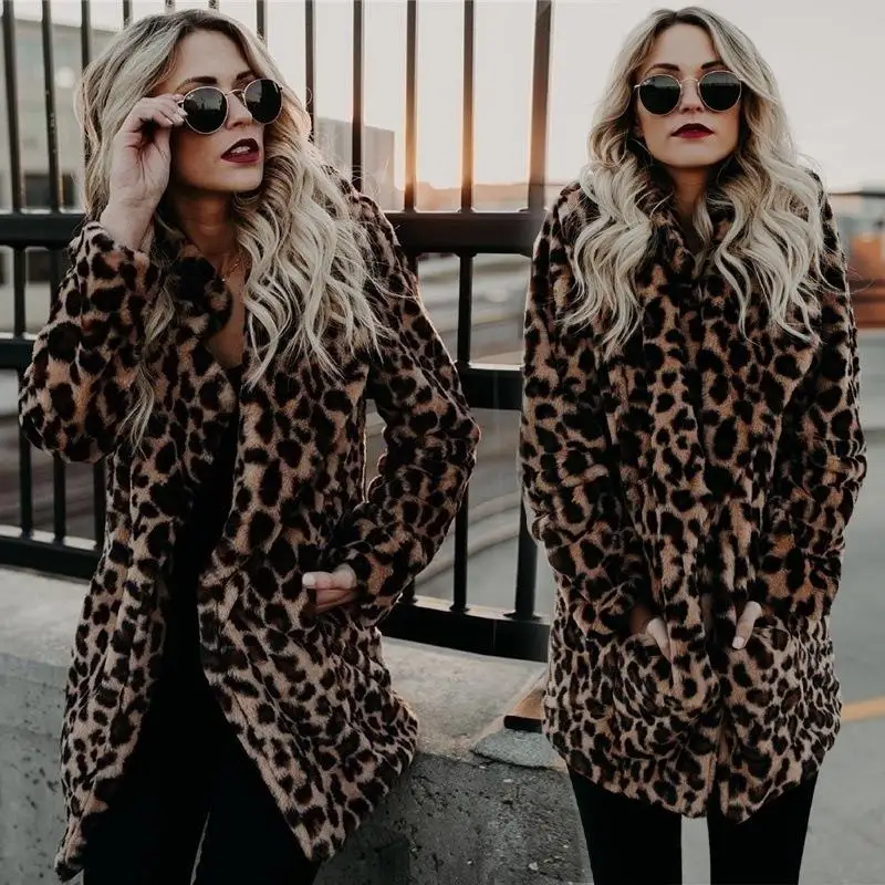 

Imitation Women's Mid-Length Jaet Faux Fur Coat Girl's Sle Waist-Cinching Design Nine-Quarter Sve with Hat