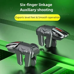 Pubg Mobile Controller Triggers 6 Finger Mechanical keys Android/iOS Cell Phone Gamepad Mobile Gaming Devices Control Joystick
