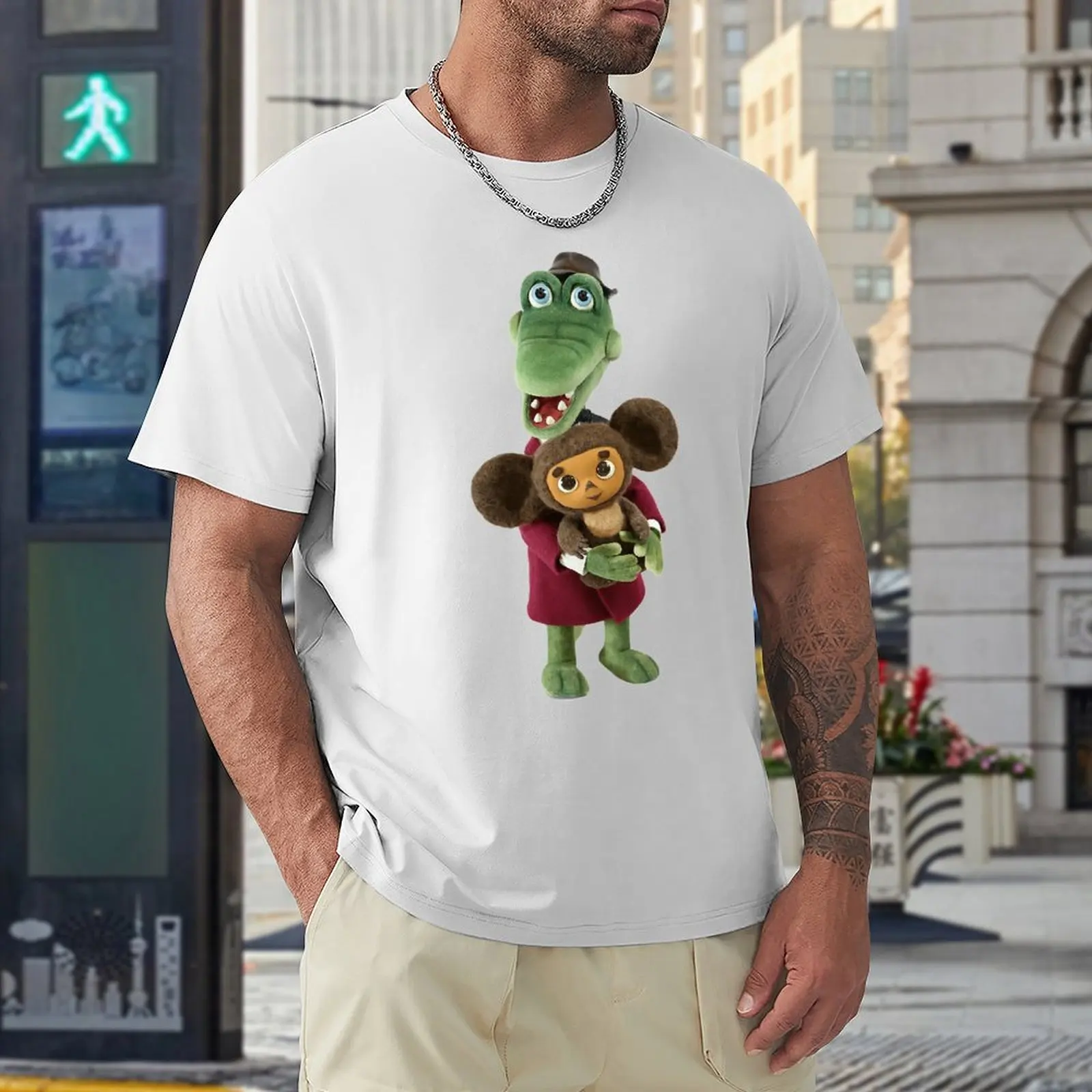 Gena & Cheburashka Classic for Sale T-shirts Classic T-shirt Fresh  Move  Funny Home USA Size