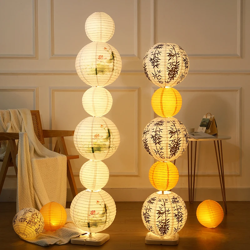 Chinese Style Simple DIY Atmosphere Landing Lanterns for The New Year's Wedding Decoration Shine in The Spring Festival